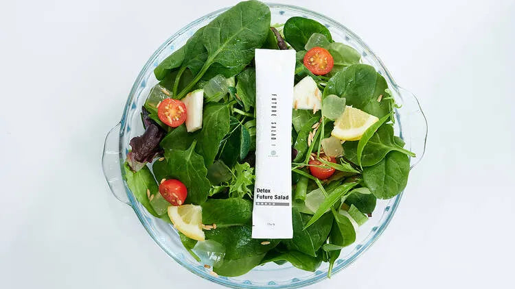 Future Salad Sachet on a Vegetable Bowl