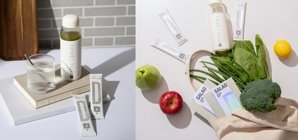 Future Salad Detox Mix Drink (Left) Vegetables and Fruits (Right)